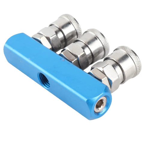 Push In Connection Design C Type Air Compressor Quick Connector With Aluminum Alloy Body, three-way coupler