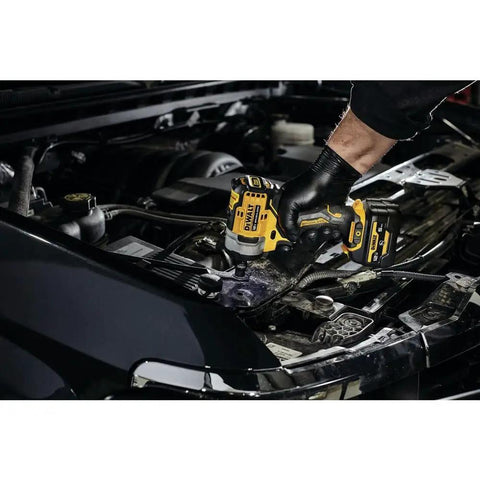 Mechanic using Xtreme 12V Max Brushless One Half Inch Cordless Impact Wrench Tool Only in engine bay
