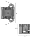 Dimensions of 2-Gang Non-Metallic PVC New Construction Junction Box With 32.5 Cu In Capacity For Outlets, Switches And Dimmers, Nail-On J-Box, Gray, ETL Listed, 2 Hour Fire Rated, Easy Install, 10 Pack shown.