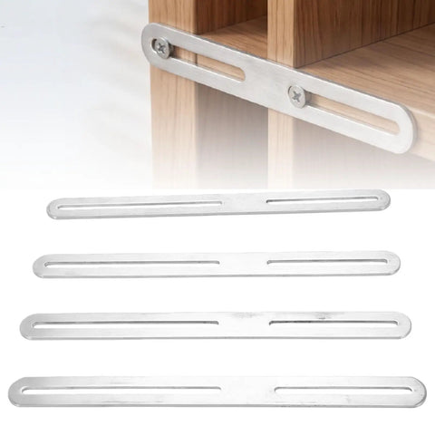 4 Pack Adjustable Flat Mending Plates With Single Slot Stainless Steel Repair Brackets For Wood Furniture Slotted Straight