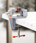 Compact Mini Hobby Vise For DIY Crafting And Jewelry Repair Handy Small Bench Clamp Multi Purpose Workbench Vise With Precision Gripping And Durable Steel Construction Ideal For Model Making Electronics And Repair Jobs, steel clamp on workbench