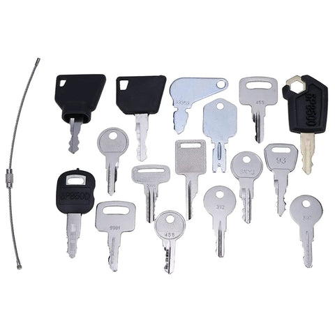 Legit 18 Piece Heavy Equipment Key Set For Forklifts Excavators Loaders And Tractors With Compact Organizer Ring To Keep Your Job Site Access Smooth Sailing Today