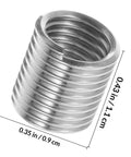 Close-up of Stainless Steel Threaded Screw Inserts M8 Thread Repair Kit For Automotive Maintenance And Mechanical Equipment 