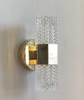 EDFGVH Glass Lampshade Wall Lamps LED Light Source Sconces 11.4in Bedside Decorative(Gray) clear glass and gold metal design.