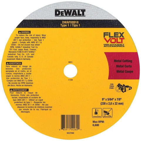 9 Inch 5/64 By 7/8 T1 Flexvolt Cutoff Wheel For Metal Cutting Tough As Nails Performance Smooth Finishes And Quick Slices Durable Grinding Wheel Built For Cordless Grinders And Power Tools