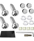 Anti Theft License Plate Screws Kit With Rustproof Stainless Steel M6 1/4 Inch Tamper Proof Fasteners For Front And Rear Plates Yalok Hex Button Head Caps