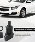 Get That Fresh Oil Change Without The Hassle With This Hilanda Upgraded Complete Car Oil Drain Plug Kit For Vw And Audi Models Featuring TSI Engines. black plastic oil drain plug tool, O-ring and seal for VW Audi TSI service