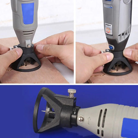 Upgrade Your Workflow With This 2 Pc Mini Electric Grinding Positioner And Locator Set Made From Durable Black Plastic For Precision Drilling, Milling, And Polishing Tasks That Keep Tools Steady, showing the adjustable clamp and tool positioning.