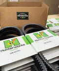 CVT Drive Belt for Polaris RZR 900 Series 2015-2025 UTV packaging with Hunterworks logo on table