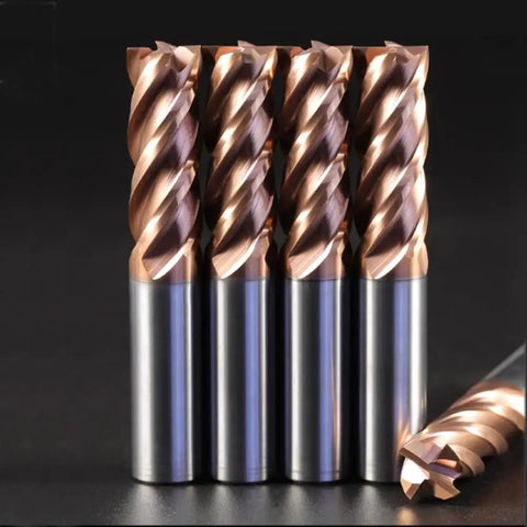Beefy 5 Pack HRC55 Carbide Square End Mills With 5 Sixteenth Inch Shank And 5 Sixteenth Inch Cutting Diameter 4 Flutes