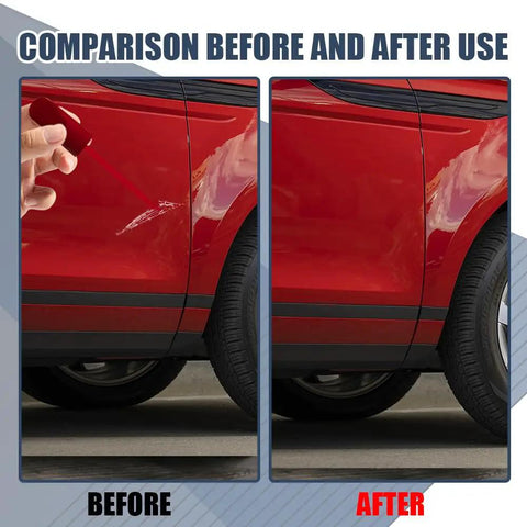 Touch Up Paint For Cars Red Scratch Repair Pen Quick And Easy Car Scratch Remover comparison before and after use