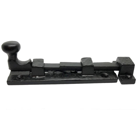 Rock Solid Heavy Duty Cast Iron Sliding Door Bolt Latch 5 Inch Mounting Plate For Barn Doors Sheds Gates Cabinets 2 Pack
