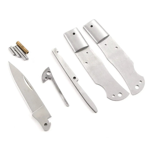 Bobcat Lockback Folding Knife DIY Kit With Two Point Seven Five Inch AUS Eight Blade Parts Kit No Handles Gift Boxed USA Design