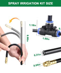 Drip Irrigation System Upgrade Kit With 100 Feet Of One Quarter Inch Tubing And 24 Adjustable Copper Nozzles, connection details.