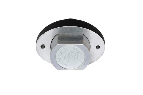 Front view of Black Label MagJig 185 Magnetic Clamp For Studio Furniture And High End Cabinetry, 140lb Hold, contoured design.