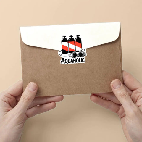 3 Piece Scuba Diving Sticker Set Dope With Funny Diver Nautical Decals Die Cut Waterproof on envelope