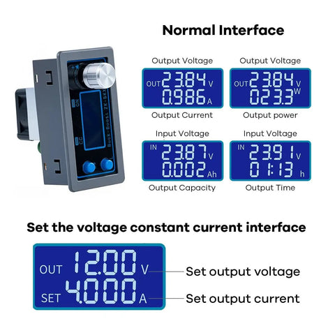 Buck Boost DC Power Converter CC CV 0.6 To 36 Volt Output 5 Amp Lab Power Supply Module with digital display and controls