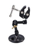 Heavy Duty Soldering Clamp And Stand For Maintenance And Repair, Alloy Steel Fixture Tool, Stable Bench Holding, Welding Support, Compact Design For Technicians And DIY Hobbyists on workbench
