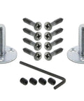 Installation hardware for Mission Plate With Mission Knob Double Dummy Antique Pewter Interior Door Hardware Set