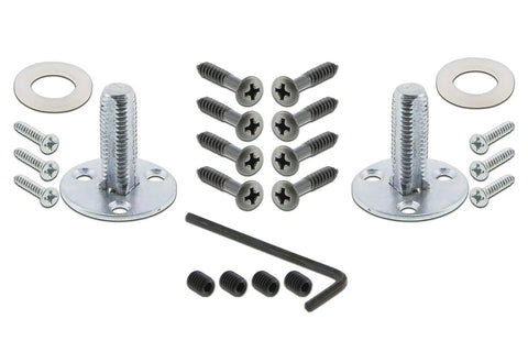 Installation hardware for Mission Plate With Mission Knob Double Dummy Antique Pewter Interior Door Hardware Set