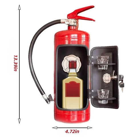 Creative Fire Extinguisher Wine Chiller And Portable Bar Organizer With Secure Lock Cabinet For Entertaining Weekend Kickbacks And Enthusiast Party Essentials