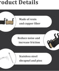 Product details image showing 4 Pairs Resin Disc Brake Pads For MTB Mountain Bikes with resin and copper fiber material.