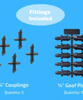 Drip Irrigation Tubing With Built In Emitters One Quarter Inch 100 Ft Roll Six Inch Emitter Spacing Fittings Included