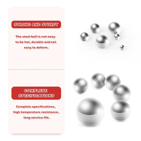 Premium Stainless Steel Precision Ball Bearing Set With 620 Pieces 12 Sizes displayed with strength and specifications