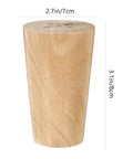 Four Pack Wood Furniture Feet Hardwood Round Bun Legs For Sofa Cabinet Table Replacement showcasing single leg dimensions