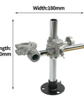 Heavy Duty Welding Torch Holder Support Stand With V-Clamp For Mig Tig Guns Fits 8mm To 45mm Gas Cutter Track Brackets 180 By 300 Mm side view showing dimensions and clamp features.