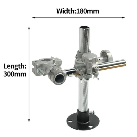 Heavy Duty Welding Torch Holder Support Stand With V-Clamp For Mig Tig Guns Fits 8mm To 45mm Gas Cutter Track Brackets 180 By 300 Mm side view showing dimensions and clamp features.