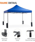 10x10 Ft Pop Up Canopy Tent For Camping Parties Events Patio Beach Backyard All Weather Heavy Duty Instant Sun Shade With Sand Bags Blue Party Ready For Outdoor Markets And Gatherings Easy Setup Portable Shelter