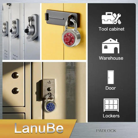 Two Inch Dial Combination Locker Locks Pack Of 24 With Fixed Three Digit Codes Black Turnplate Ideal For School Gym Sports Lockers Toolboxes Cases And More shown on lockers and tool cabinets