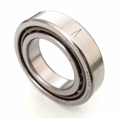Single Row Angular Contact Ball Bearing 40X68X15MM ABEC 7 Precision Rated 15 Degree Contact Angle side view showing sealing and details.
