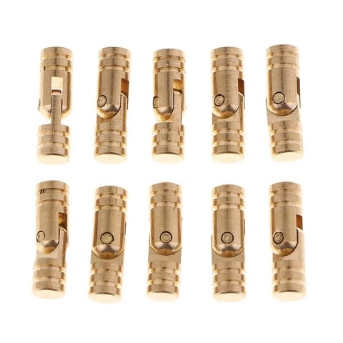 Copper Barrel Hinges For Wooden Gift Boxes, Concealed Cylindrical Hinges, Gold Finish, 17 X 5mm, DIY Box Hardware, set of 10 hinges