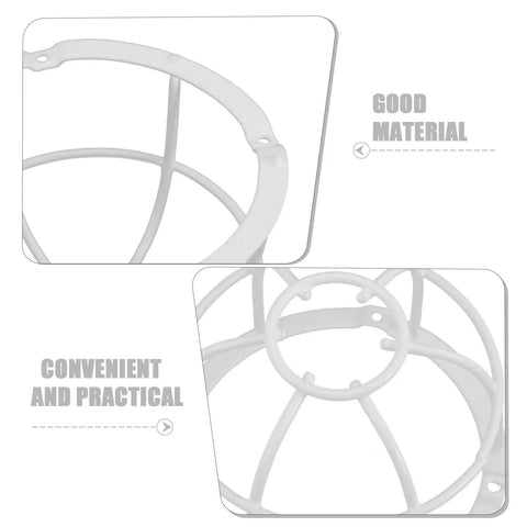 Built Damn Tough Fire Sprinkler Head Protector Wire Cage Guard close-up of white steel construction for ceiling mount installations.