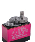 High Torque 6V Waterproof Digital Full Metal Gear Servo Set With 40Kg Torque 25T Arm for RC projects, exposed gears view
