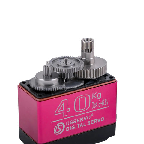 High Torque 6V Waterproof Digital Full Metal Gear Servo Set With 40Kg Torque 25T Arm for RC projects, exposed gears view