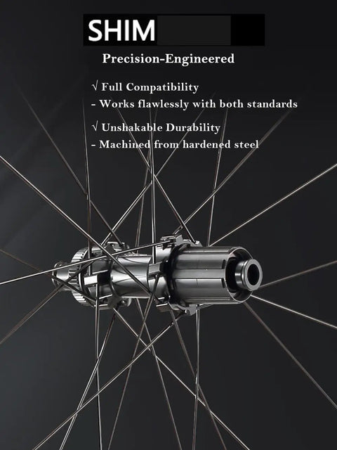 Close-up of center lock hub on Ultra Lightweight Carbon Fiber Road Bike Wheelset With Aero Wave 45/50mm And 60/65mm Depths 700c