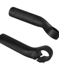 110mm Aluminum Mountain Bike Bar Ends For MTB Handlebar, 6061 T6 Alloy, Ergonomic Bend With Sand Finish, Black End Caps