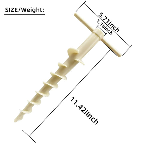 Go To Beach Tent Sand Anchors And Ground Stakes Set For Canopies And Sun Shelters Heavy Duty Easy Screw In Tarp Stakes 11.42 inch