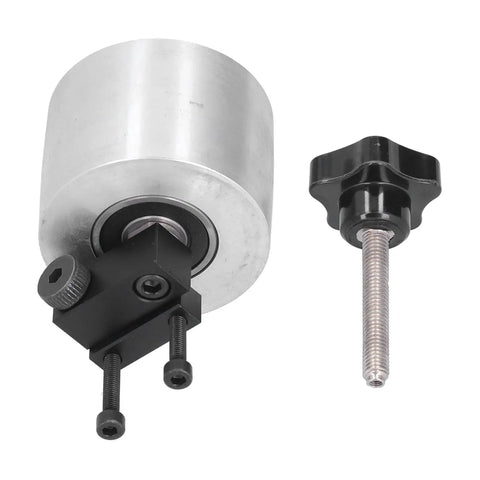 All Purpose Aluminum Alloy Belt Grinder Tracking Wheel Built Tough For Heavy Duty Woodworking And Pipe Polishing Smoothly Handles Curved Shapes Without Breaking A Sweat, 50mm thick.