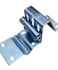 Close-up of metal hinge from 2 Pack Industrial Shutter Door Hinge Kit With Lift Gate Side Brackets Heavy Duty Hardware