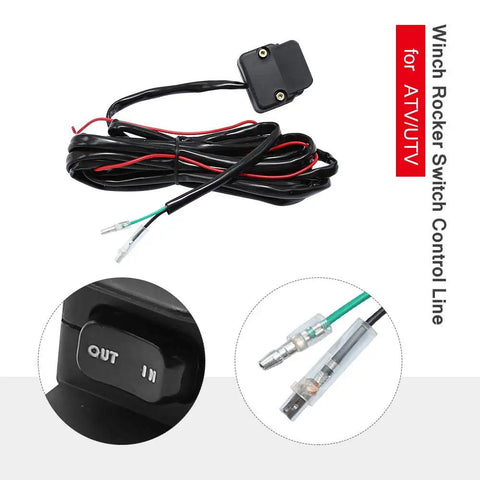 Heavy Duty 12V Winch Switch With Mounting Bracket Featuring Thumb Control Rocker For Atv Utv And 4 Wheeler, includes 3M cable.