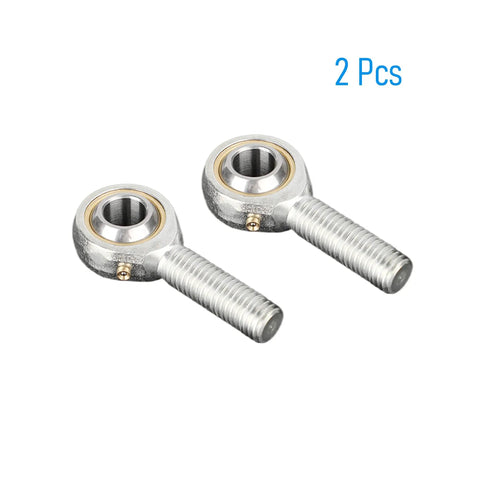 Heavy-Duty Spherical Rod End Bearings 1/4 Inch Bore Left Hand 2 Pack POSB4L, 2 silver rod ends