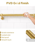 Legit Heavy Duty Six Foot Stair Handrail Kit Made From Tough 304 Stainless Steel With Badass Rust Resistant Build And Fly Gold Finish showing PVD gold finish with water droplets.