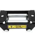 All Steel Beefed Up 2000 Lb Winch Roller Fairlead Cable Guide For Electric Winch Built Tough For Real Off Road Recovery On Trucks And Jeeps Smooth Cable Feed And Durable Construction For Heavy Duty Use, black steel roller fairlead front view
