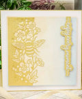 Card with bee lace pattern using Scrapbooking Die Cutting Dies Set For Card Making And Paper Crafting Strips Frame Metal Dies