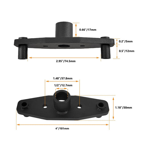 Pro Dowel Jig Kit For Floating Shelf Brackets Self Centering Drill Guide For Straight Holes showing dimensions