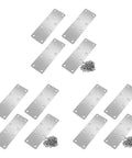 Heavy Duty Stainless Steel Mending Plates 12 Pack With Screws, showing pre-drilled holes and silver finished braces.